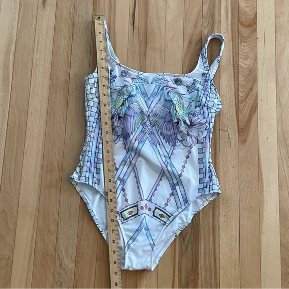 NACRE Voyage Tank One-Piece Swimsuit Pastel Watercolor Bird Print - Sz M-L - Picture 14 of 15